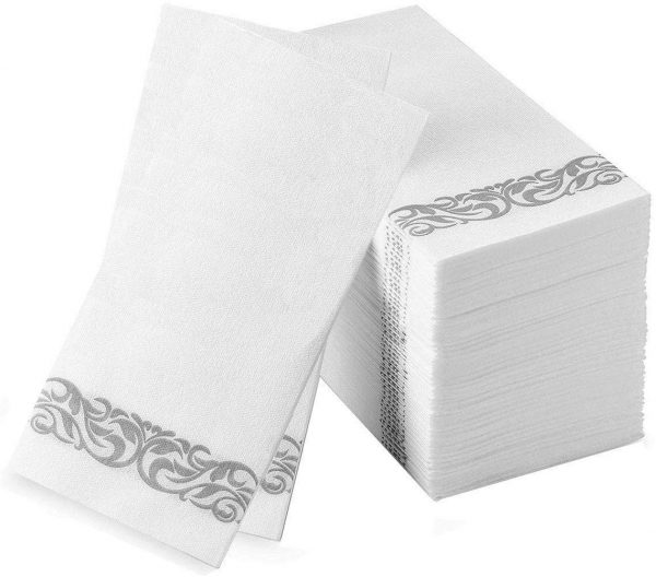 Decorative Linen-Feel Guest Towels – Silver Floral Premium Bathroom Hand  Towels, Napkin for Dinner, Wedding and Cocktail Party Disposable Soft -  China Napkin and Dish Cloth price